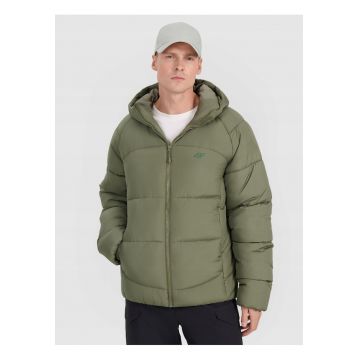 Geaca de puf barbati  kaki - umplutura sintetica - croiala regulara - 2 buzunare cu fermoar