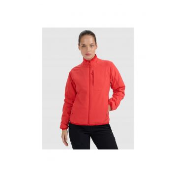 Geaca de puf pentru femei  trekking - rosie - umplutura sintetica - rezistenta la vant - poliester