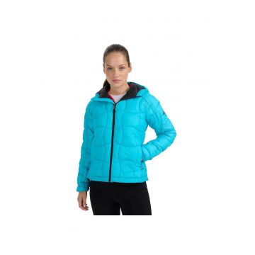 Geaca de puf  Primaloft Silver - turcoaz - trekking - impermeabila - ajustabila