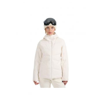 Geaca de schi  membrana 10000 - bej - poliester - fusta de zapada integrata - ventilare sub brat