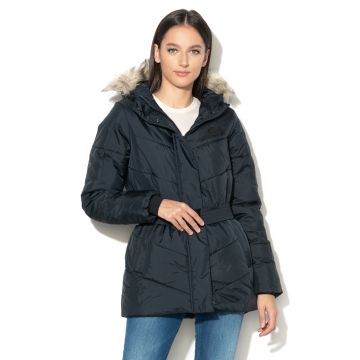 Geaca impermeabila cu vatelina si gluga Lilona - Bleumarin