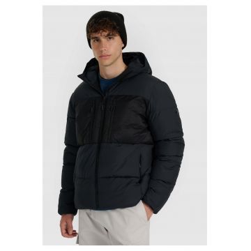 Geaca matlasata barbati  negru - umplutura sintetica - poliester