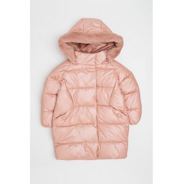 Geaca matlasata cu gluga - Roz deschis