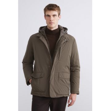 Geaca scurta cu buzunare laterale - Maro nisip