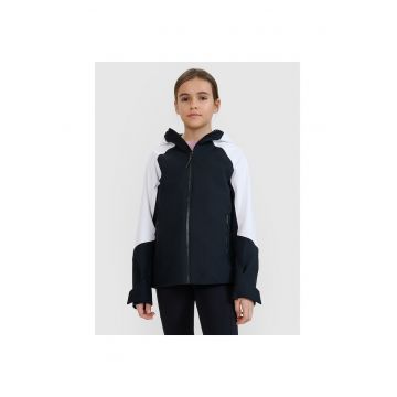 Geaca trekking copii  neagra - poliester - membrana 5000