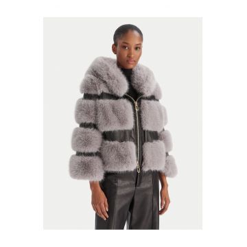 Haina de blana dama  gri - blana artificiala