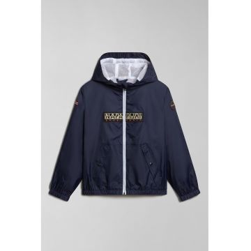 Jacheta cu fermoar si gluga Cree - Albastru ultramarin