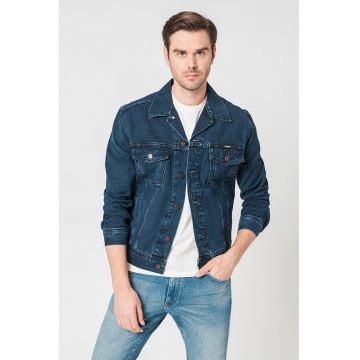 Jacheta din denim cu nasturi Authentic - Bleumarin