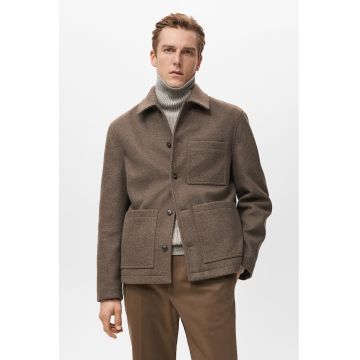 Jacheta uni cu buzunare multiple - Maro melange