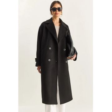 Palton lung supradimensionat  Negru