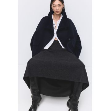 Palton supradimensionat din amestec de lana - Albastru ultramarin