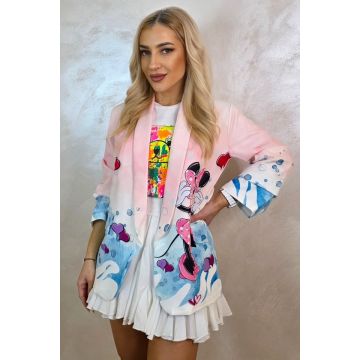 Sacou de zi GRAFFITI, cu imprimeu Disney, Minnie, Roz, Marime S/M