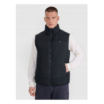 Vesta din puf  pentru barbati - negru - umplutura sintetica - croiala regular - sezon primavara-vara