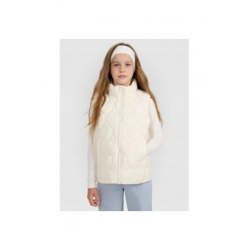 Vesta matlasata  pentru fete - alb - poliester