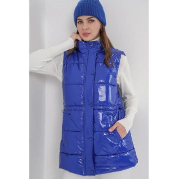 Vesta  Puffer - Albastru Moroccan - textil
