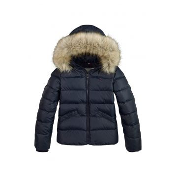 Geaca cu gluga cu umplutura de puf