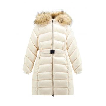 Geaca cu vatelina si gluga - Crem