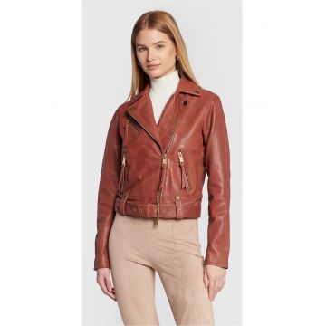 Geaca de piele dama -  Piele naturala - Maro