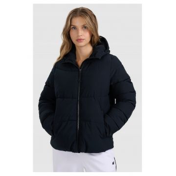 Geaca de puf pentru femei -  neagra - umplutura sintetica - gluga ajustabila - poliester