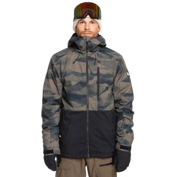 Geaca impermeabila cu imprimeu - pentru schi Mission - Maro inchis/Negru