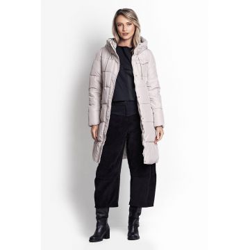 Geaca lunga cu slituri laterale cu fermoar