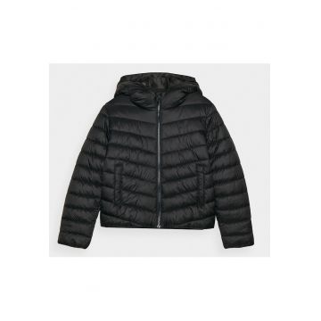 Jacheta baieti  puf sintetic - hidrofug - neagra - poliester