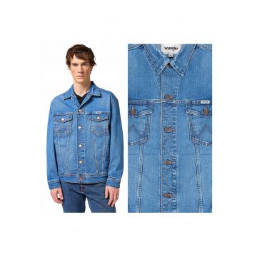 Jacheta Barbati -  Anti Fit Jacket - Regular Fit - Denim Design - Fara Gluga - Cu Nasturi - Bumbac - Albastru - Albastru