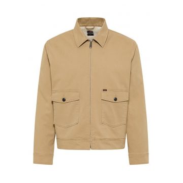 Jacheta Barbati -  Chetopa Jacket - Regular Fit - Design Clasic - Fara Gluga - Fermoar - Bumbac - XL INTL - Bej