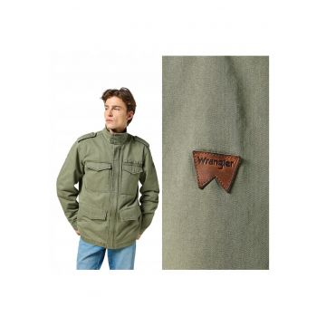 Jacheta Barbati -  Field Jacket Dusty - Regular Fit - Design Clasic - Fara Gluga - Fermoar - Bumbac - XL INTL - Verde
