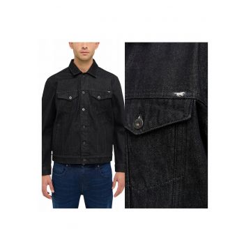 Jacheta Barbati -  Style Dallas Jacket - Regular Fit - Cu Guler - Cu Nasturi - Caldura Si Confortabila - Maneci Lungi - Bumbac - 2XL INTL - Negru