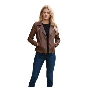 Jacheta biker din piele Afida -