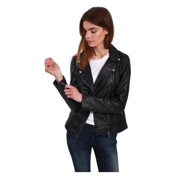 Jacheta biker din piele Beline -