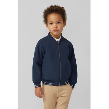 Jacheta bomber cu terminatii in dungi - Bleumarin