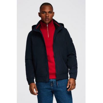 Jacheta cu guler inalt si fermoar - Bleumarin