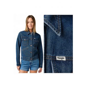Jacheta Dama -  Heritage Jacket - Regular Fit - Denim Design - Fara Gluga - Cu Nasturi - Bumbac - Albastru - Albastru