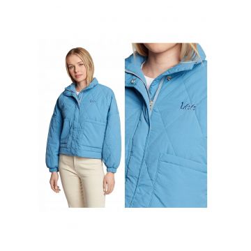 Jacheta Dama -  Light Layer Jacket - Regular Fit - Design Clasic - Fara Gluga - Fermoar - Bumbac - Marime XS - Albastru