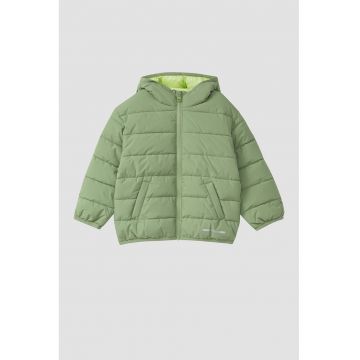 Jacheta matlasata cu gluga - Verde fistic