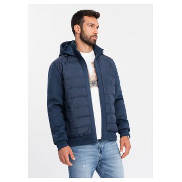 Jacheta matlasata cu logo - Albastru inchis