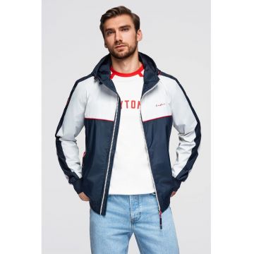 Jacheta regular fit cu buzunar cu fermoar - Alb/Bleumarin