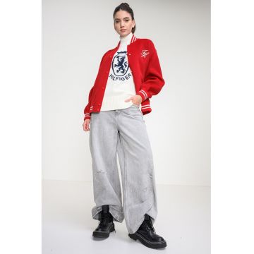 Jacheta regular-fit cu logo - Rosu