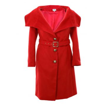 Palton de lungime medie LAVINIA - Rosu