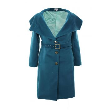 Palton de lungime medie LAVINIA - Turcoaz