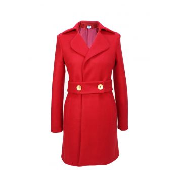 Palton din amestec de lana Yvonne - Caramiziu