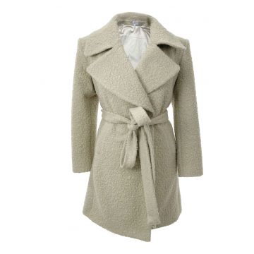 Palton din lana buclata ZAIRA - Bej