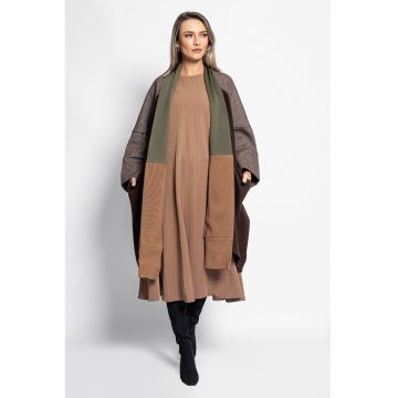 Palton lejer cu maneci cazute - Maro