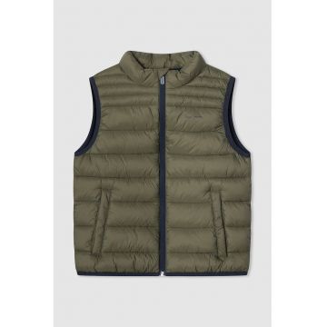 Vesta matlasata cu fermoar - Verde masliniu