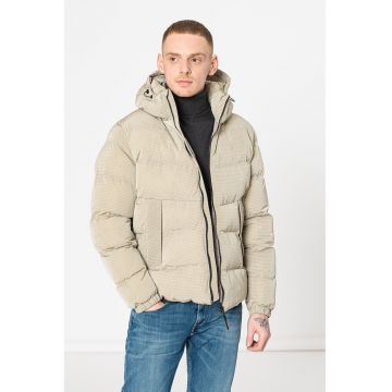 Geaca cu gluga si vatelina Messner - Gri deschis