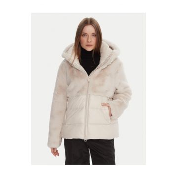 Geaca de dama  blana artificiala - ecruvads - Ecru