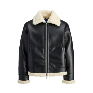 Geaca din imitatie de piele - Jack Jones - neagra - 100% imitatie de piele - set barbati -