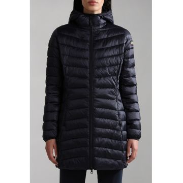 Geaca lunga regular fit cu aspect matlasat Aerons - Negru